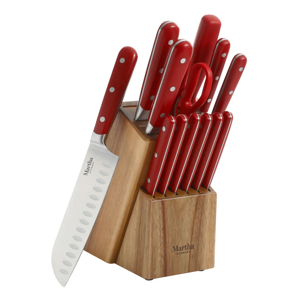 14 Piece Red Knife Block Set
