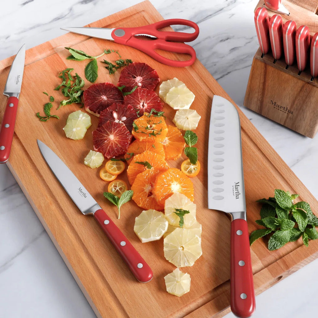 14 Piece Red Knife Block Set
