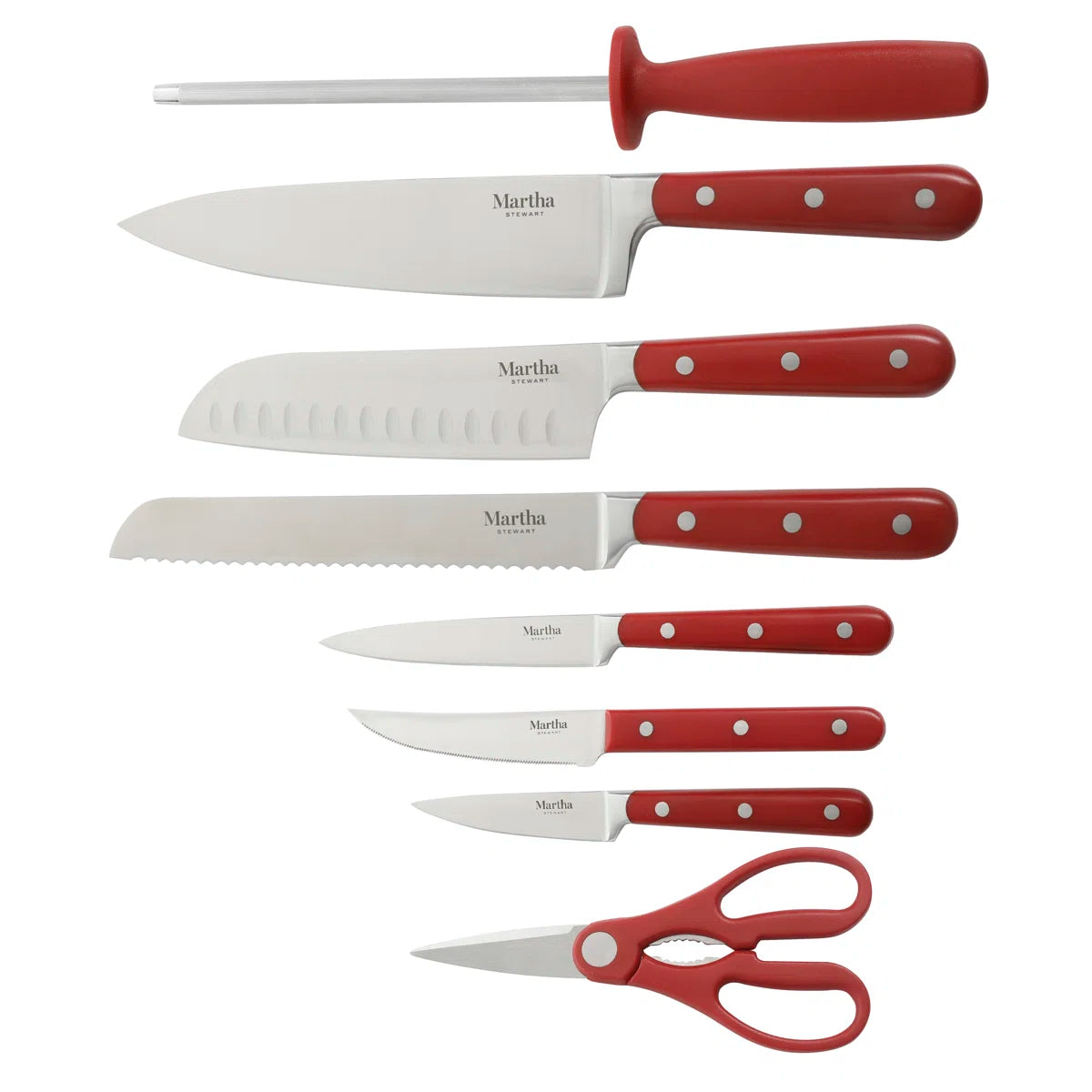 14 Piece Red Knife Block Set