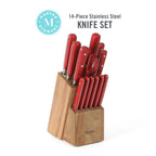14 Piece Red Knife Block Set