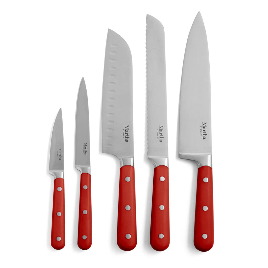 14 Piece Red Knife Block Set