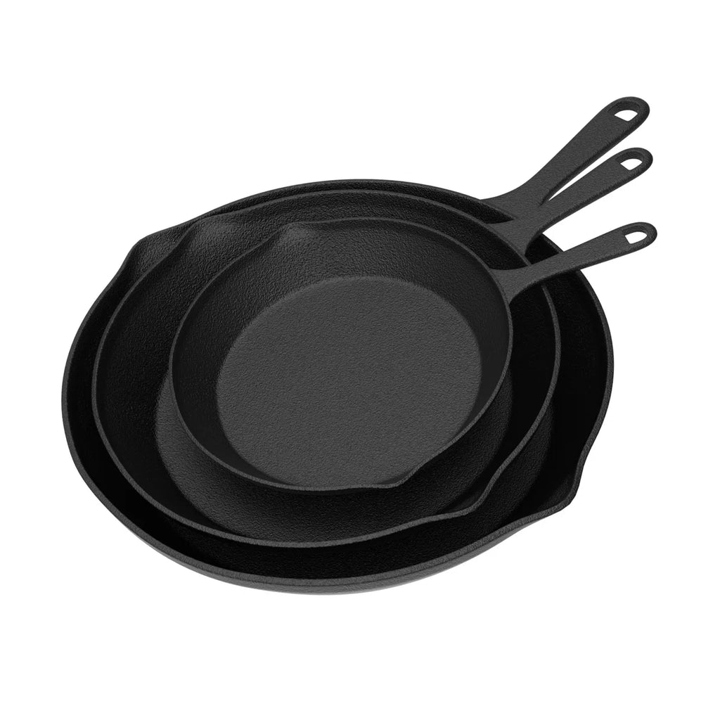 Hastings Home 3 Non Stick Cast Iron Skillet Frying Pans
