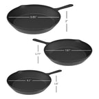 Hastings Home 3 Non Stick Cast Iron Skillet Frying Pans