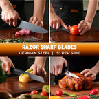OOU Kitchen Knife Set - 15-Piece High Carbon