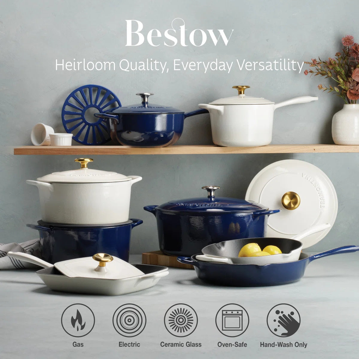 Tramontina Bestow Enameled Cast Iron Covered Skillet