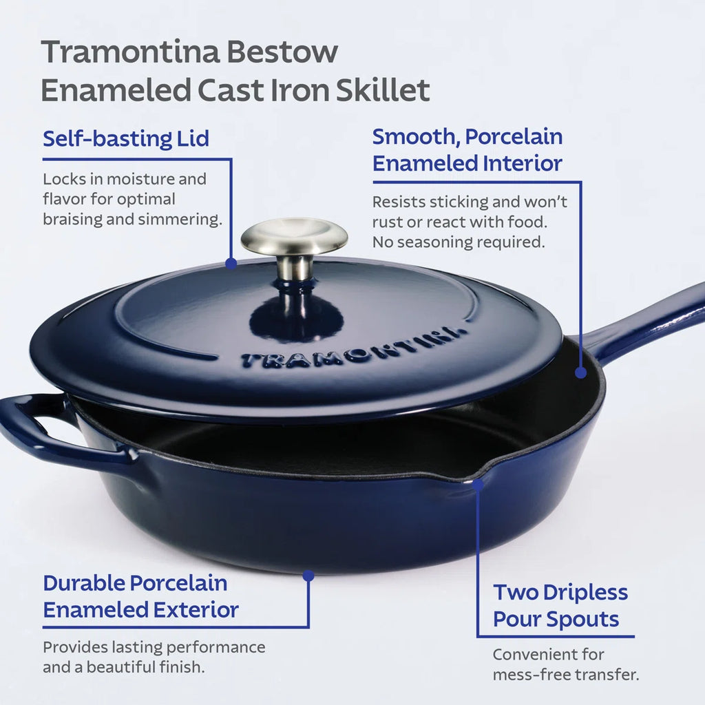 Tramontina Bestow Enameled Cast Iron Covered Skillet
